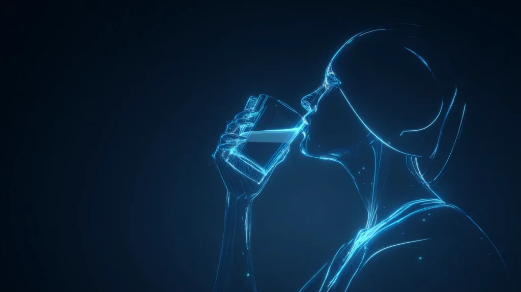 obrazek kobieta pijąca szklankę wody