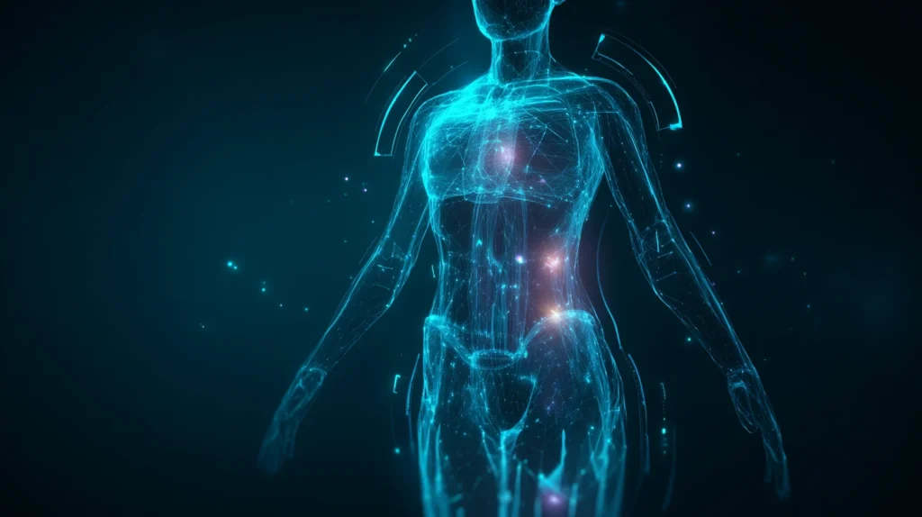 sylwetka pokazująca poziom tkanki tłuszczowej